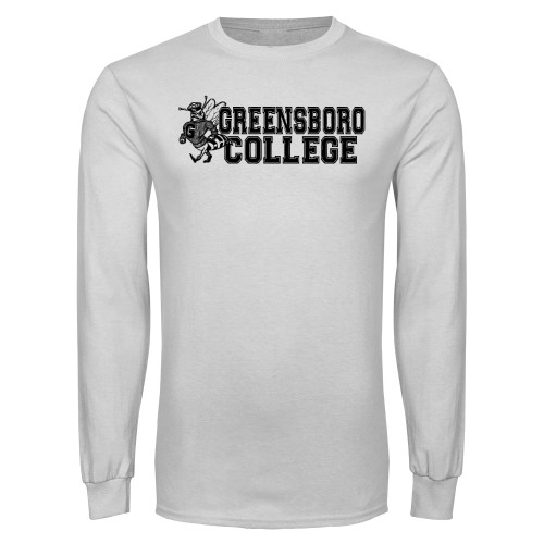  White Long Sleeve T Shirt - Greensboro College Vintage