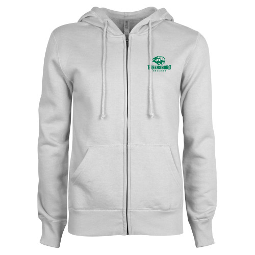  ENZA Womens White Fleece Full Zip Hoodie - Primary Mark