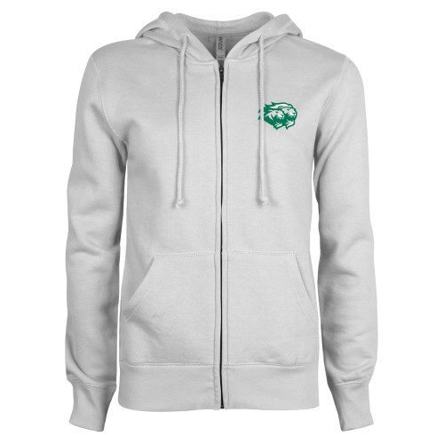 ENZA Womens White Fleece Full Zip Hoodie - Lions