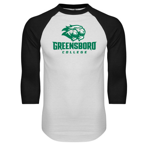  White/Black Raglan Baseball T Shirt - Primary Mark