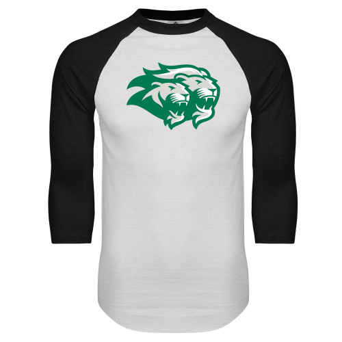  White/Black Raglan Baseball T Shirt - Lions