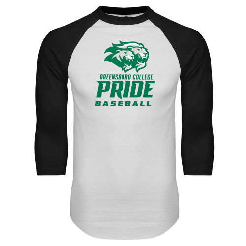  White/Black Raglan Baseball T Shirt - Baseball