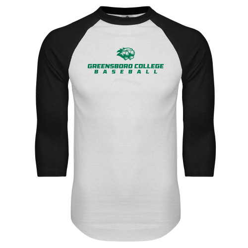  White/Black Raglan Baseball T Shirt - Baseball Seams