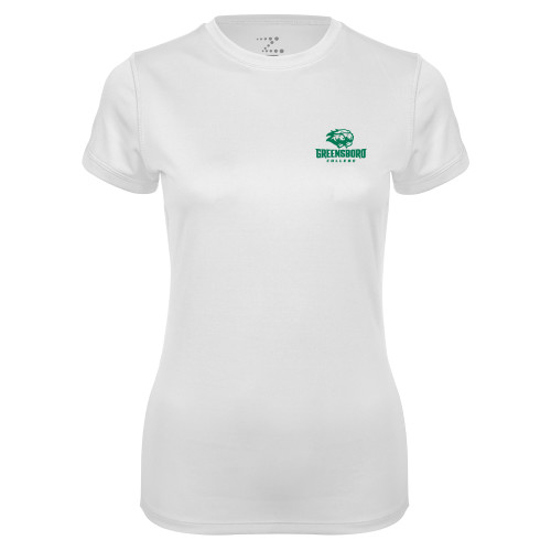  Womens White Performance Tee - Primary Mark