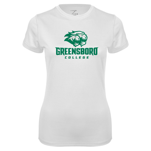  Womens White Performance Tee - Primary Mark