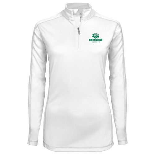  Syntrel Womens White Interlock 1/4 Zip - Primary Mark