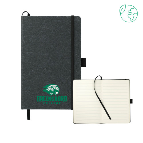  5.5 x 8.5 Black FSC Mix Recycled Leather Bound Journal - Primary Mark