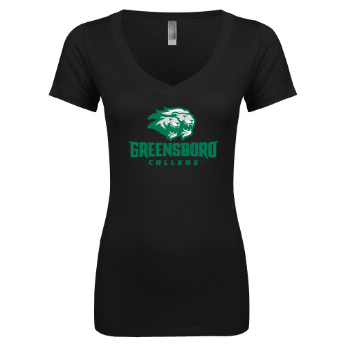  Next Level Womens Black Ideal V Tee - Primary Mark