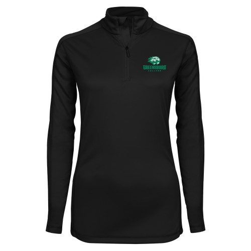  Syntrel Womens Black Interlock 1/4 Zip - Primary Mark