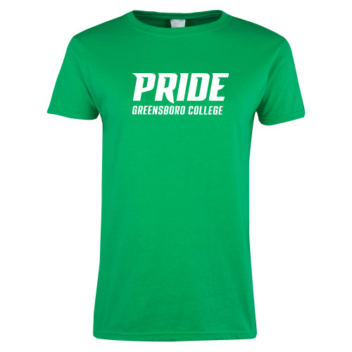  Womens Kelly Green Short Sleeve Tee - Pride Stacked