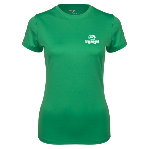  Womens Kelly Green Performance Short Sleeve Tee - Primary Mark