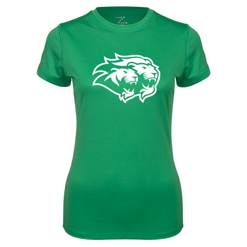  Womens Kelly Green Performance Short Sleeve Tee - Lions