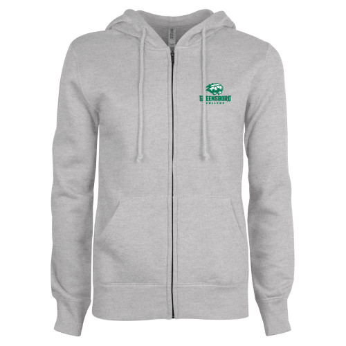  ENZA Womens Grey Fleece Full Zip Hoodie - Primary Mark