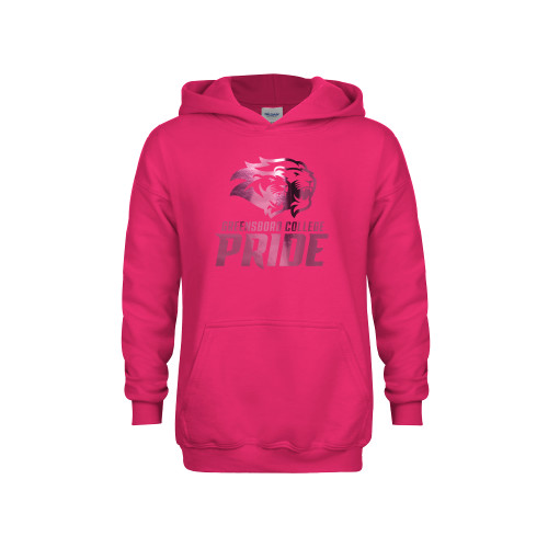  Youth Hot Pink Fleece Hoodie - GC Pride Lions Foil