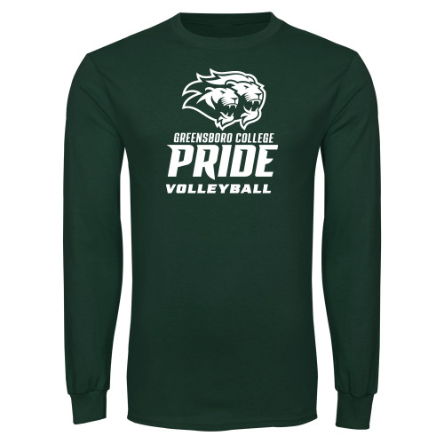  Dark Green Long Sleeve T Shirt - Volleyball