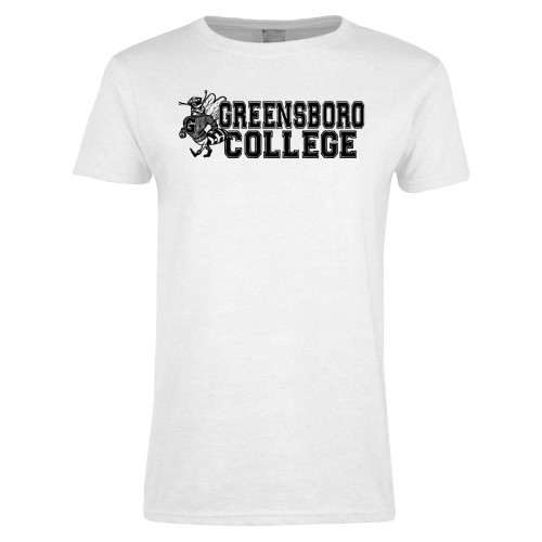  Womens White Short Sleeve Tee - Greensboro College Vintage