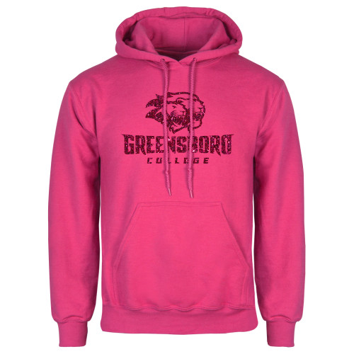  Womens Fuchsia Fleece Hoodie - M Hot Pink Glitter