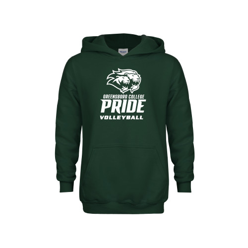  Youth Dark Green Fleece Hoodie - Volleyball