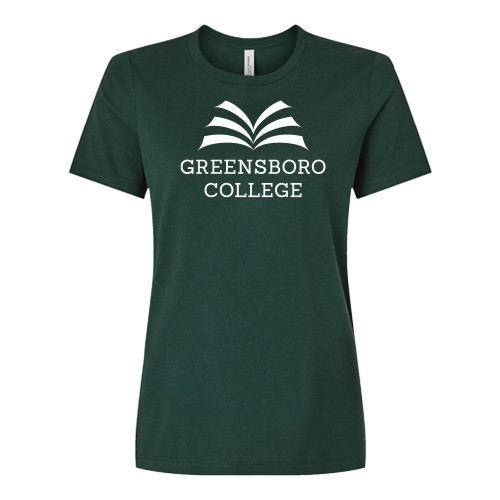  Bella + Canvas Womens Forest Green Relaxed Cotton T Shirt - Institutional Mark