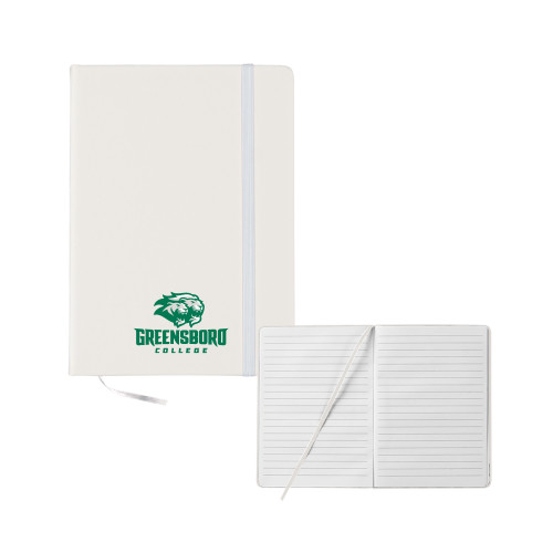  5x7 White Hard Cover Journal - Primary Mark