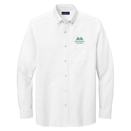  Brooks Brothers Mens White Casual Oxford Cloth Shirt - Institutional Mark