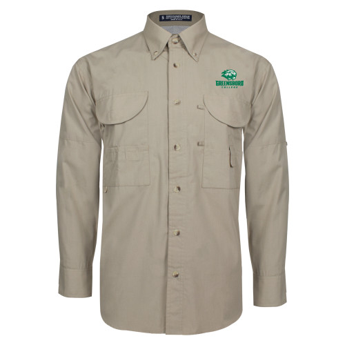  Khaki Fishing Shirt Performance Long Sleeve - Primary Mark