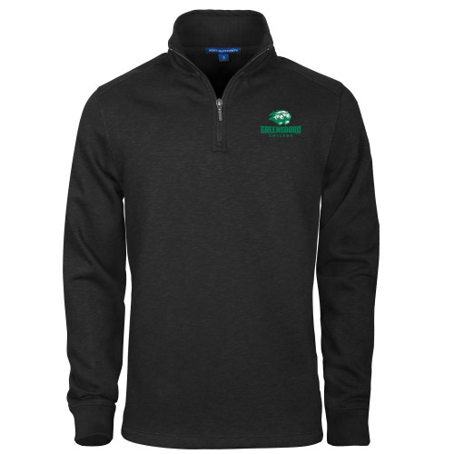  Black Slub Fleece 1/4 Zip Pullover - Primary Mark