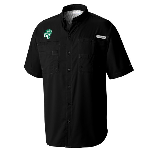  Columbia Black Tamiami Performance Short Sleeve Shirt - GC w Lions