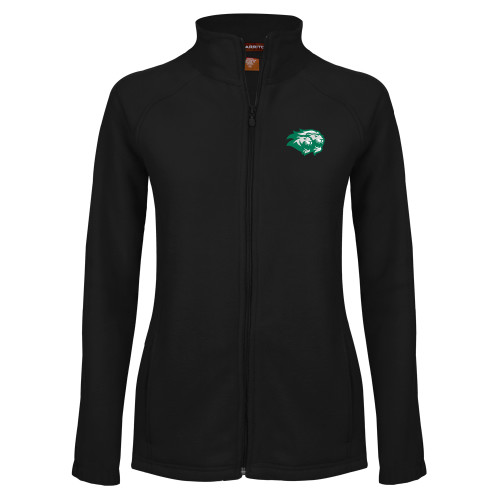  Womens Black Fleece Full Zip Jacket - Lions