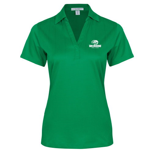  Womens Kelly Green Performance Fine Jacquard Polo - Primary Mark