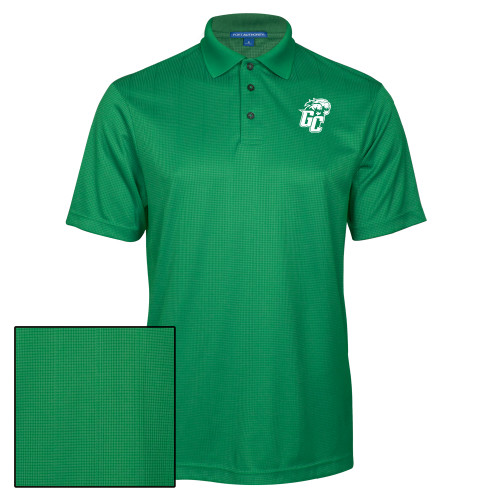  Kelly Green Performance Fine Jacquard Polo - GC w Lions