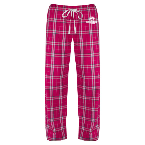  Womens Dark Fuchsia/White Flannel Pajama Pant - Primary Mark