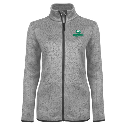  Womens Grey Heather Fleece Jacket - Primary Mark