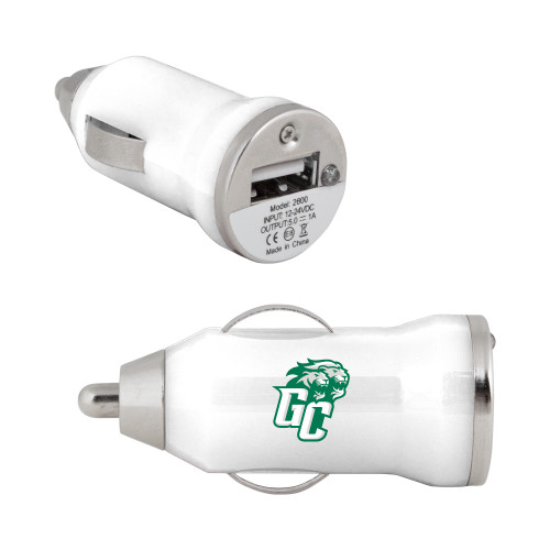  On the Go White Car Charger - GC w Lions