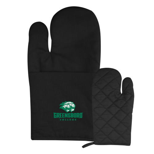  Quilted Canvas Black Oven Mitt - Primary Mark