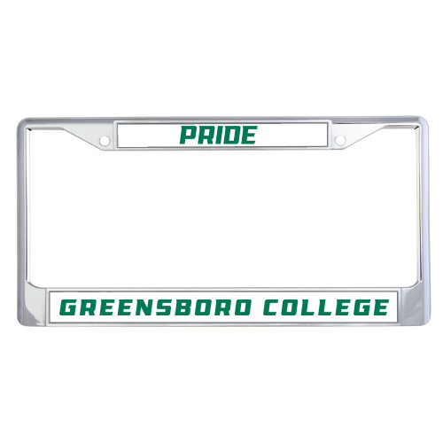  Metal License Plate Frame in Chrome - Greensboro College