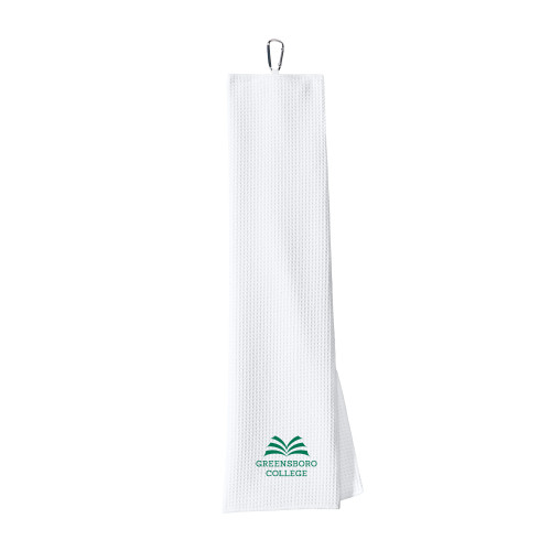  White Waffle Microfiber Golf Towel - Institutional Mark