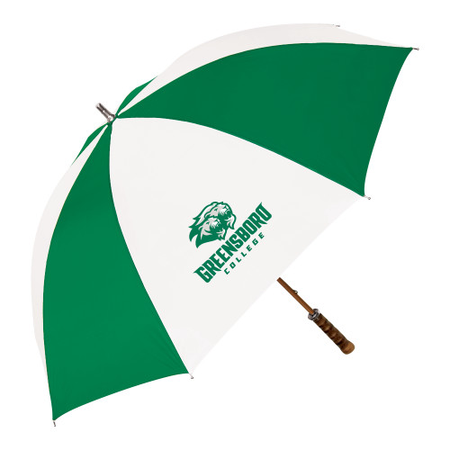  64 Inch Kelly Green/White Umbrella - Primary Mark