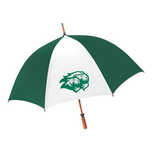  64 Inch Forest Green/White Umbrella - Lions