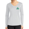 Thumbnail image for  Womens White Performance Long Sleeve V Neck Shirt
