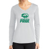 Thumbnail image for  Womens White Performance Long Sleeve V Neck Shirt