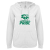 Thumbnail image for  ENZA Womens White V Notch Raw Edge Fleece Hoodie
