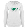 Thumbnail image for  ENZA Womens White V Notch Raw Edge Fleece Hoodie