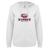 Thumbnail image for  ENZA Womens White V Notch Raw Edge Fleece Hoodie