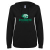 Thumbnail image for  ENZA Womens Black V Notch Raw Edge Fleece Hoodie