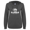 Thumbnail image for  ENZA Womens Dark Heather V Notch Raw Edge Fleece Hoodie