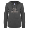 Thumbnail image for  ENZA Womens Dark Heather V Notch Raw Edge Fleece Hoodie