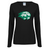 Thumbnail image for  Womens Black Long Sleeve V Neck Tee 