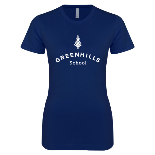  Next Level Womens Navy Boyfriend Tee - Primary Mark