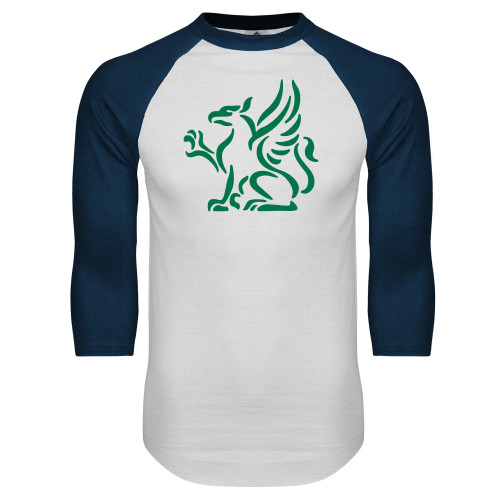  White/Navy Raglan Baseball T Shirt - Gryphon